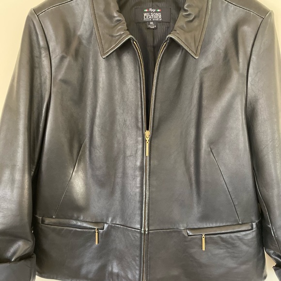 Wilsons Black Leather Jacket with Removable Lining Sz XL - Picture 6 of 16